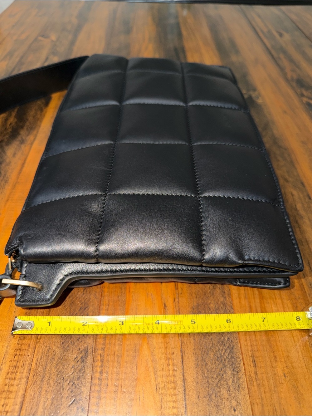 ALLSAINTS Quilted Black Shoulder Bag with Studded Strap - Picture 8 of 13